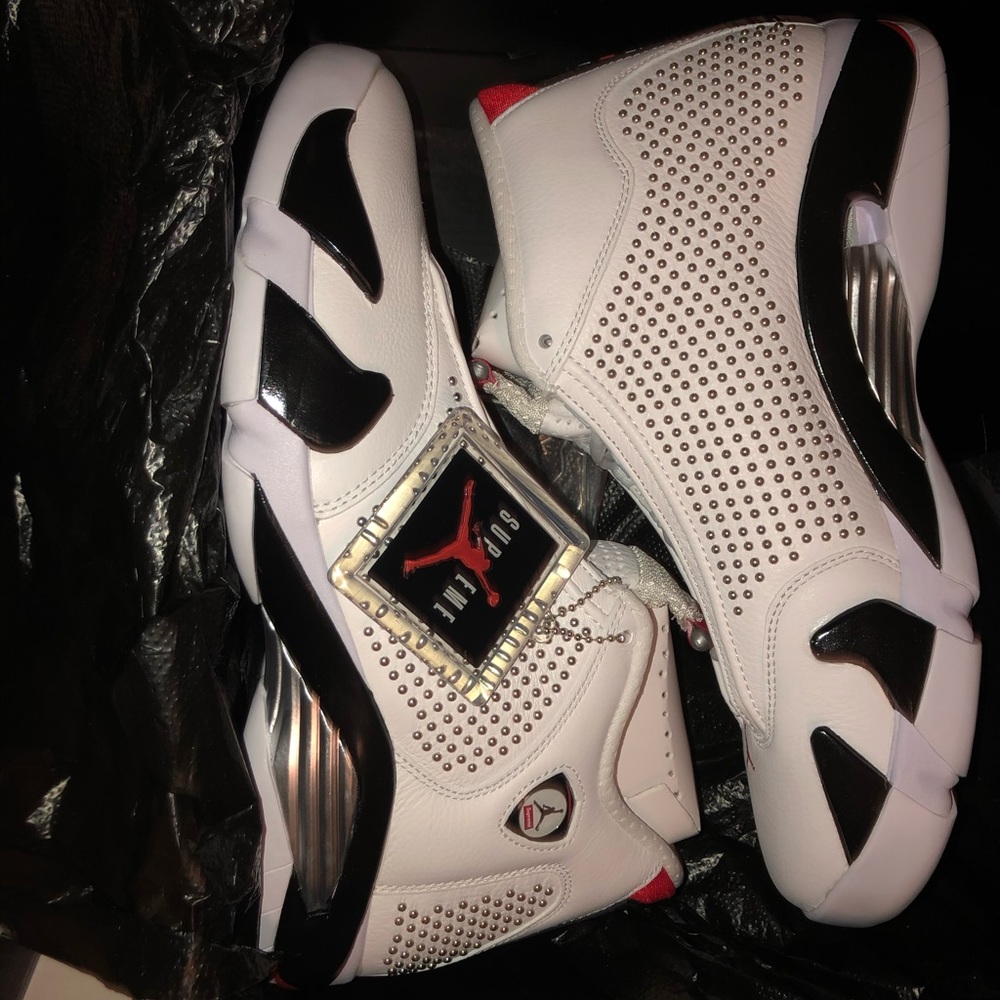 ❌SOLD***JORDAN 14 RETRO SUPREME WHITE🔥🏀🔥🔥🙌 - Picture 5 of 16